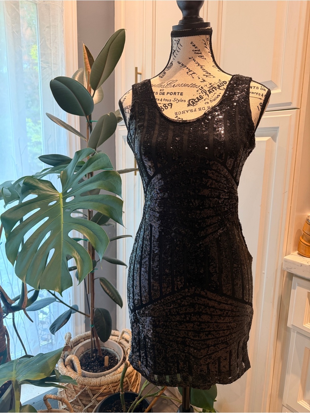 ANGL Black Sequin Mini Dress - Sleeveless Cocktail Dress